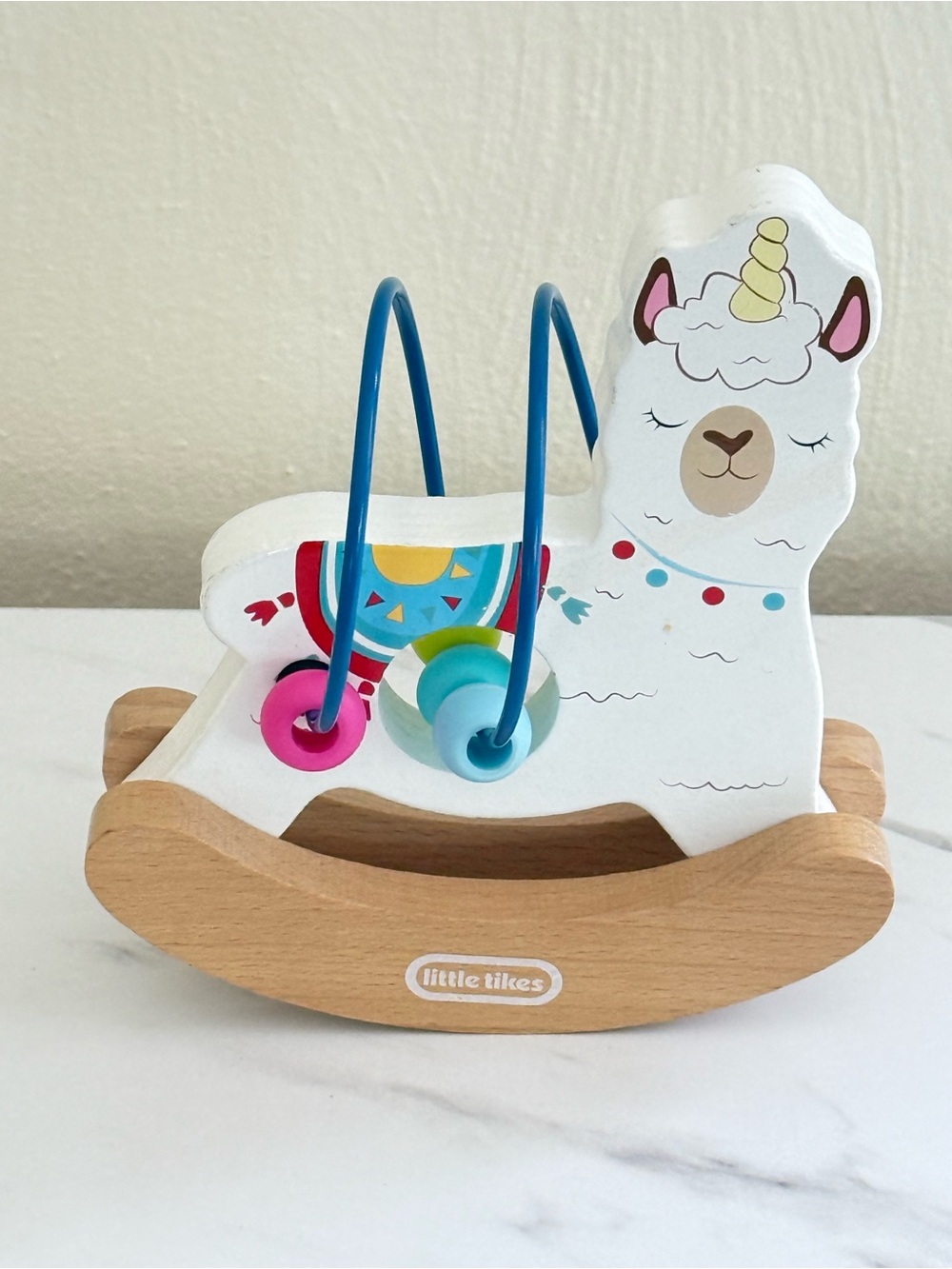 Little Tikes White & Blue Llama Bead Maze Rocker Toy